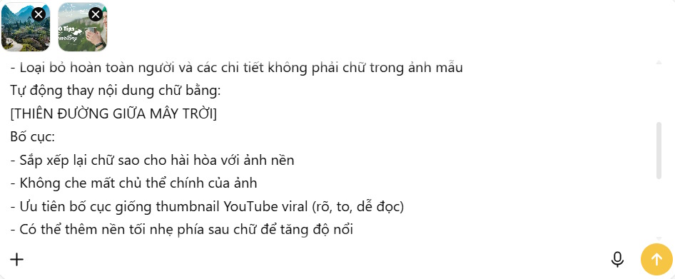 Nhập lệnh trên ChatGPT