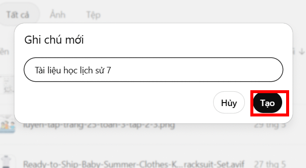 Tên ghi chú trên ChatGPT