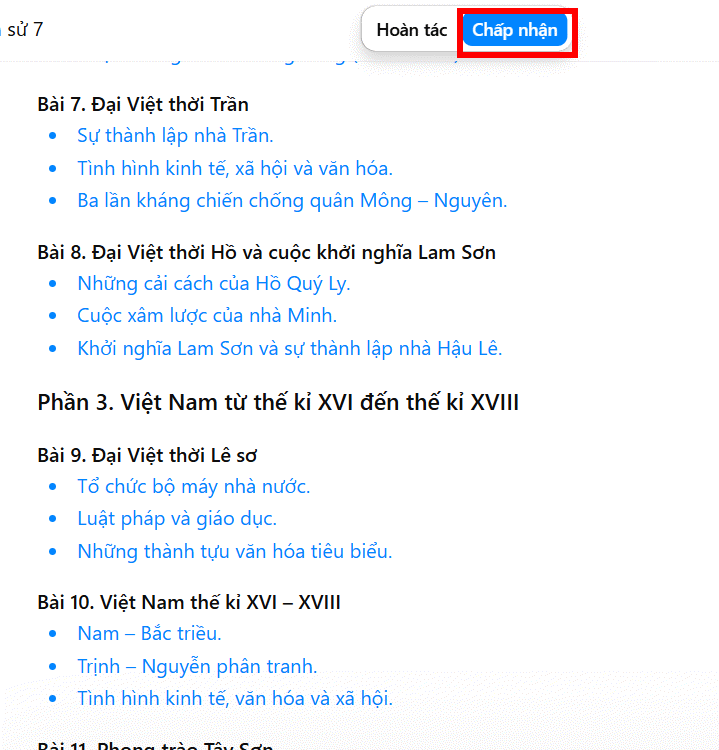 Nội dung ghi chú trên ChatGPT