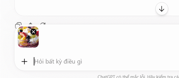 Tải ảnh đồ ăn lên ChatGPT