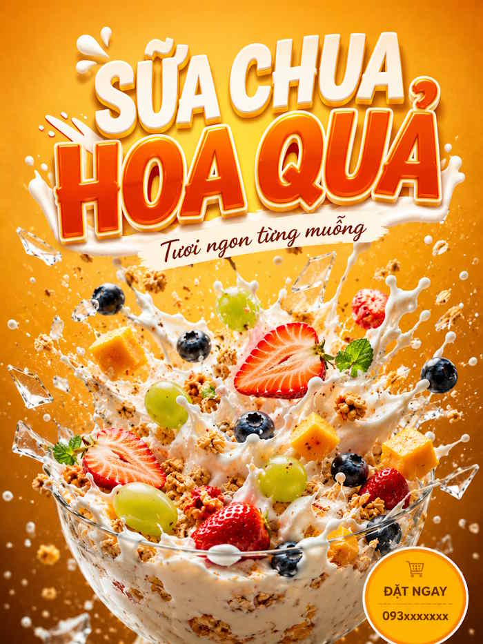 Poster quảng quáo đồ ăn trên ChatGPT