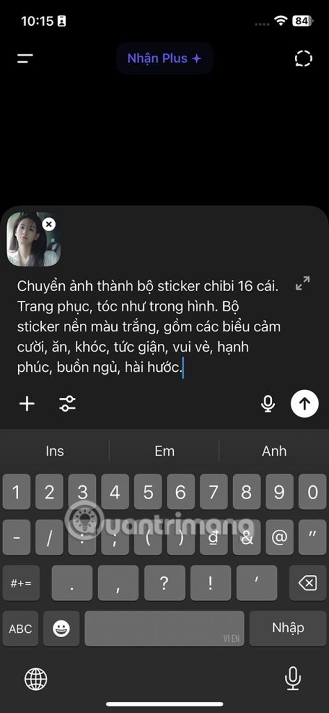 Nội dung tạo sticker ChatGPT