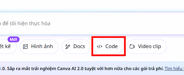 Code trên Canva AI