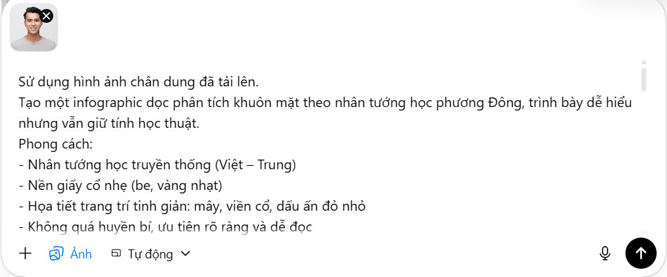 Lệnh xem nhân tướng học trên ChatGPT