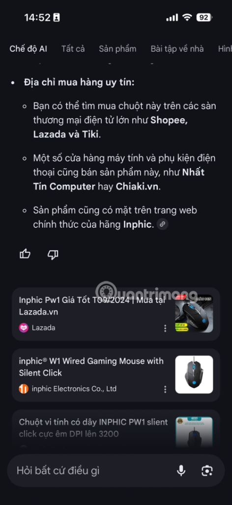 cách dùng chế độ ai google