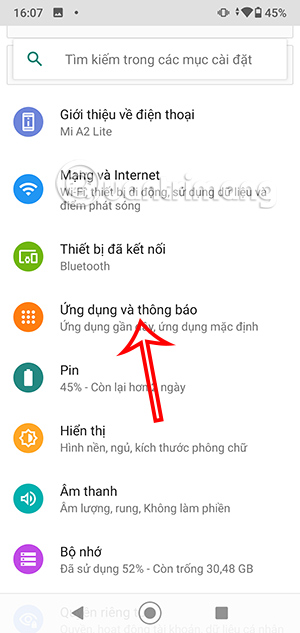 Chỉnh ứng dụng trên Android