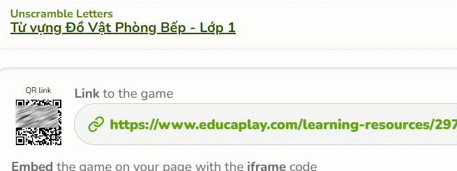 Game xếp chữ AI trên Educaplay