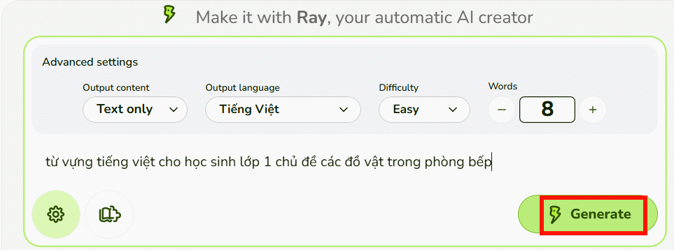 Tạo game xếp chữ AI trên Educaplay