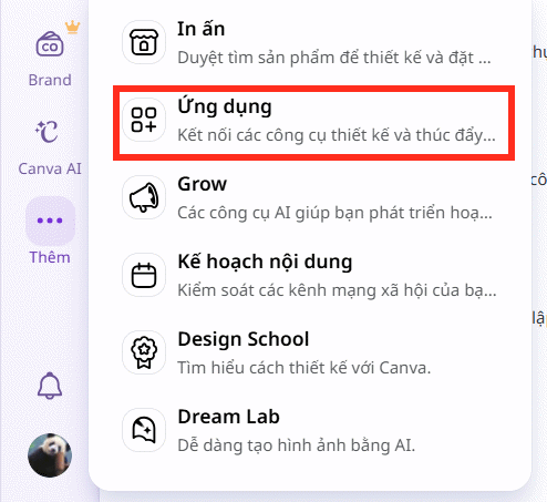Ứng dụng trên Canva