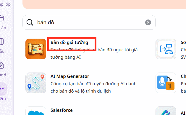 Bản đồ giả tưởng trên Canva