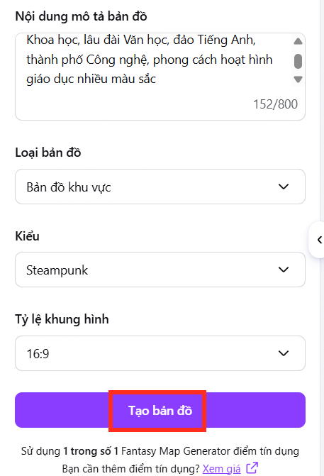 Mô tả vẽ bản đồ giả tưởng trên Canva