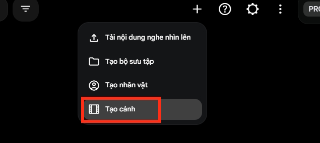 Tạo cảnh mới trên Flow