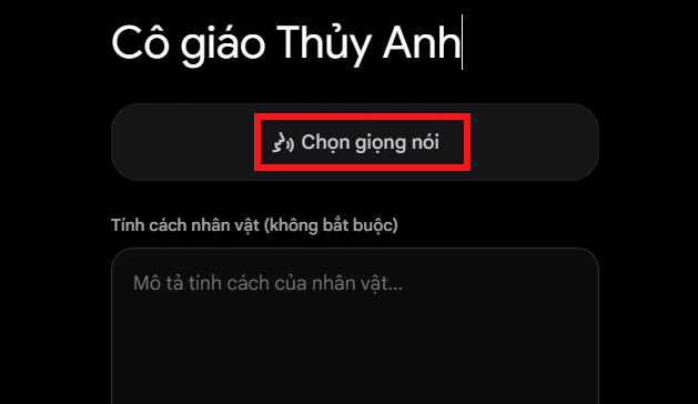 Chọn giọng nói cho nhân vật tạo trên Flow