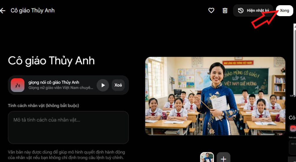Lưu giọng nói cho nhân vật tạo trên Flow