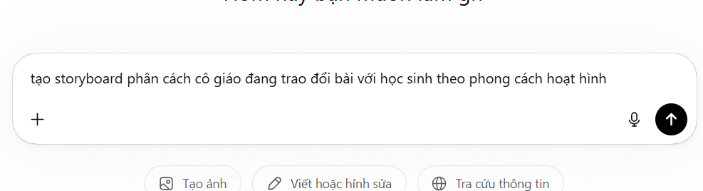 Tạo storyboard trên ChatGPT
