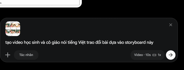 Câu lệnh tạo video trên Flow