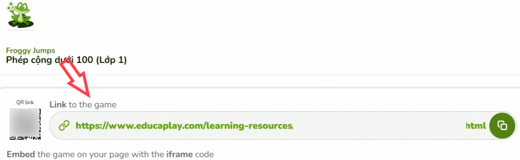 URL game Froggy Jumps trên Educaplay