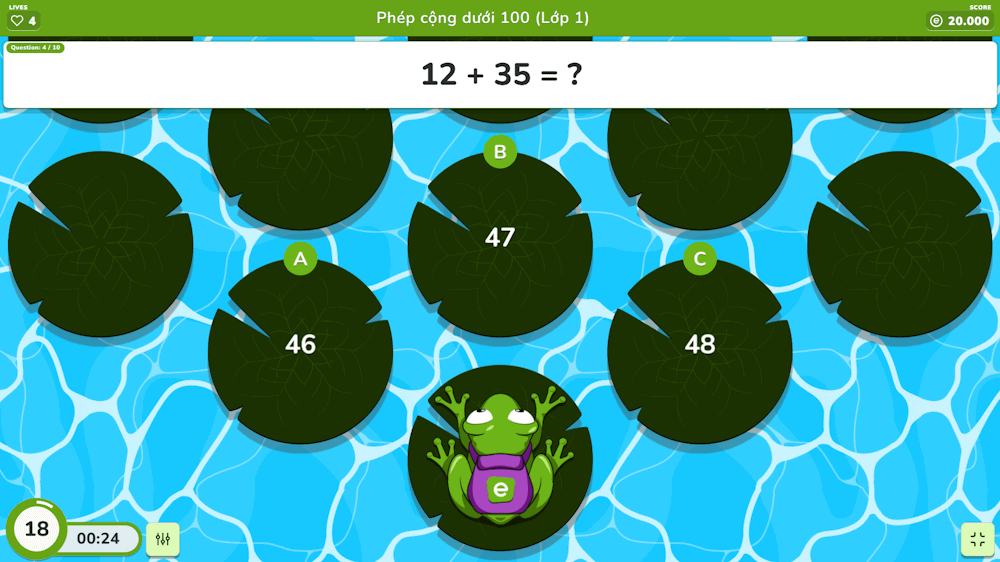 Chơi game Froggy Jumps trên Educaplay