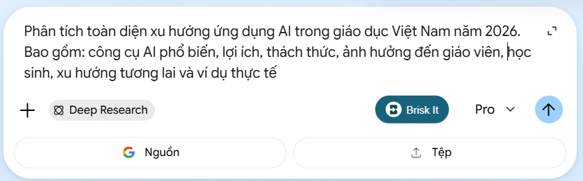 Chủ đề nghiên cứu trên Gemini Deep Research