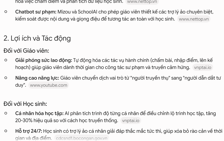 Nội dung nghiên cứu trên Gemini Deep Research