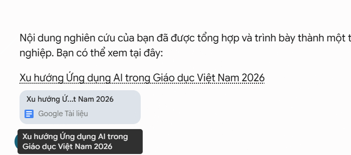 Tài liệu nghiên cứu trên Gemini Deep Research