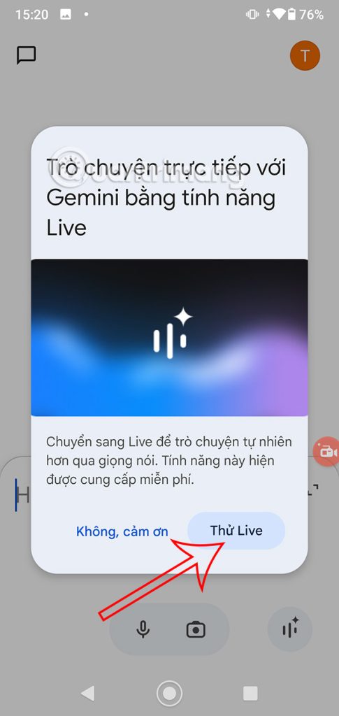 Thử Gemini Live