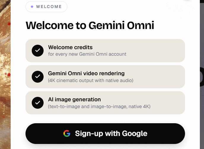 Tạo tài khoản Gemini Omni