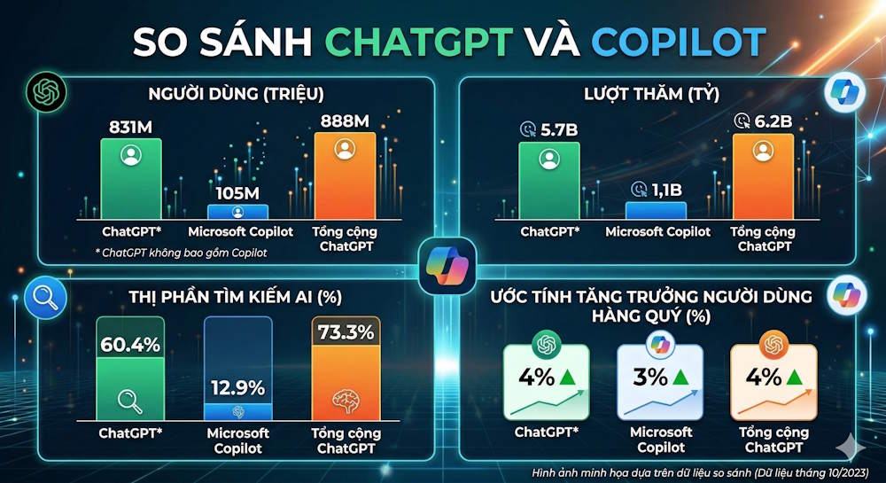 Hình minh họa biểu đồ so sánh trên Gemini