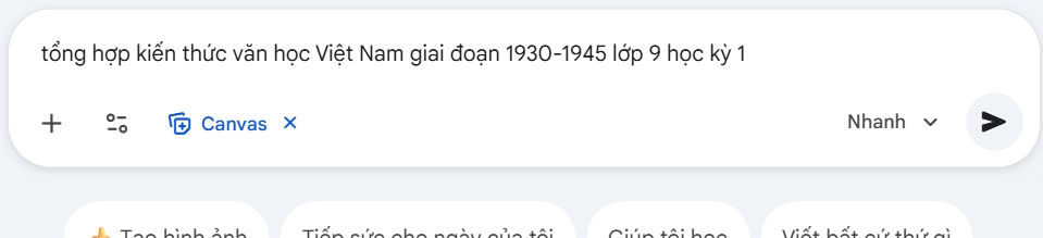Lệnh tổng hợp kiến thức trên Gemini