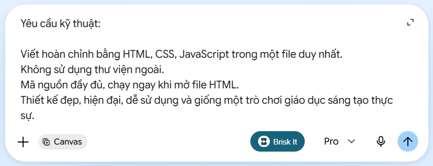Câu lệnh tạo mini app vẽ hình biến hóa