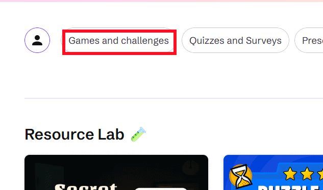 Games and challenges Genially