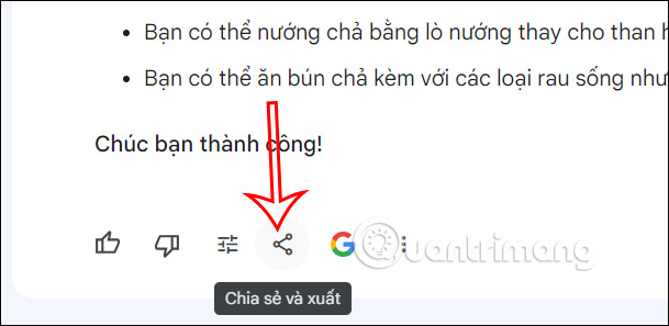 Chia sẻ trò chuyện trên Google Bard