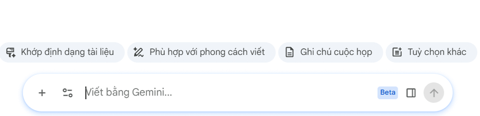 Yêu cầu tạo tài liệu Google Docs bằng Gemini
