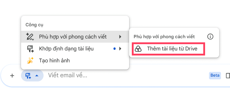Tạo văn phong tài liệu mới Google Docs
