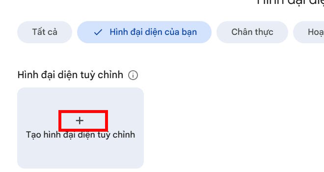 Tạo hình ảnh đại diện trên Google Vids