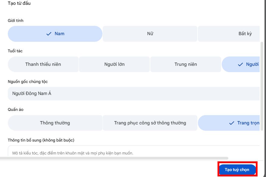 Thiết lập ảnh đại diện trên Google Vids