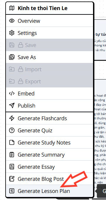 Generate Lesson Plan trên Heuristica