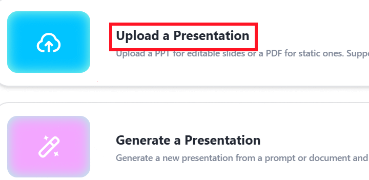 Tải PPT/PDF lên trên HeyGen