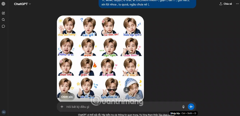 tạo sticker bé