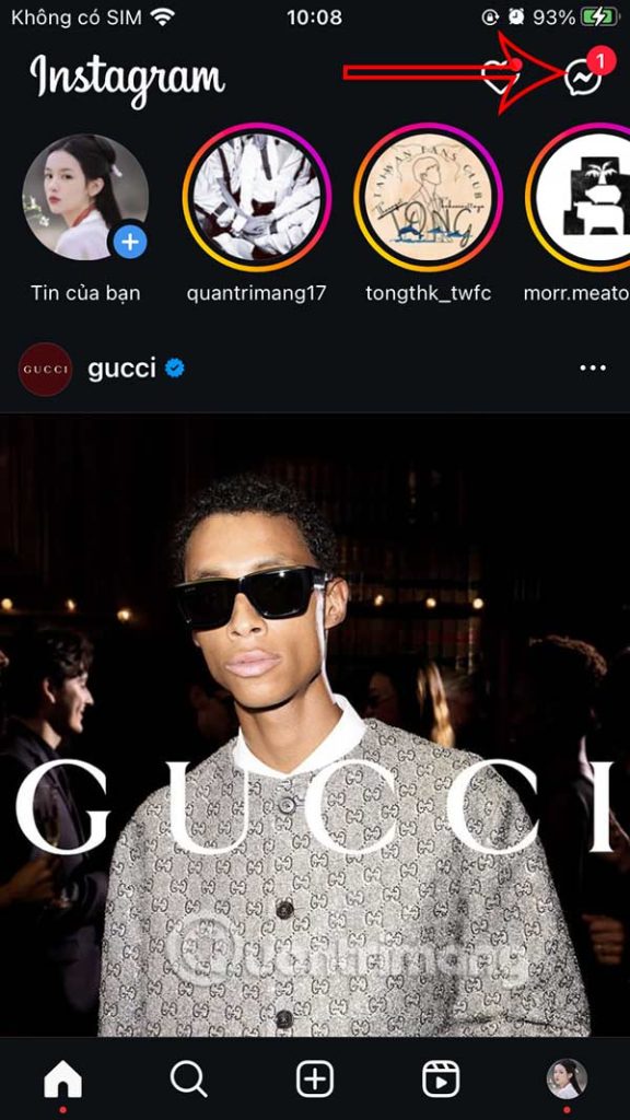 Giao diện Instagram