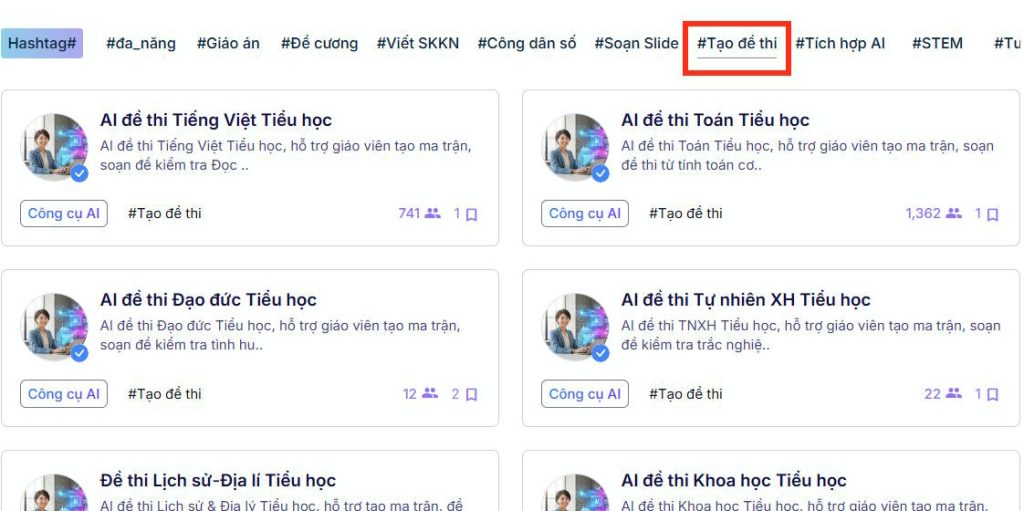 Tạo đề thi trên Iron AI