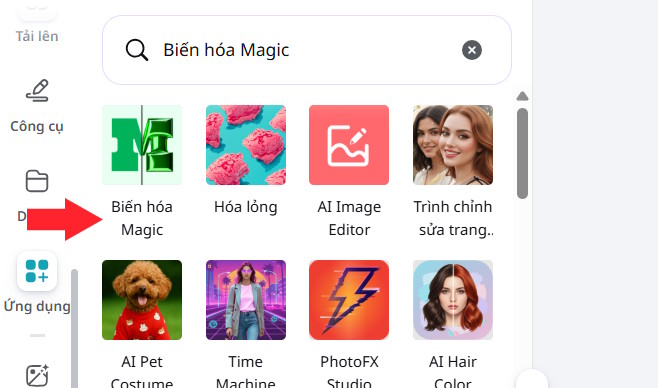Sử dụng Magic Morph