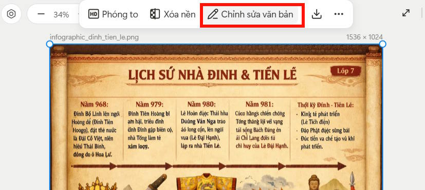 Chỉnh sửa infographic Manus