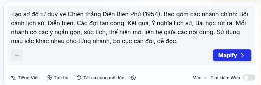 Yêu cầu nhập sơ đồ tư duy Mapify