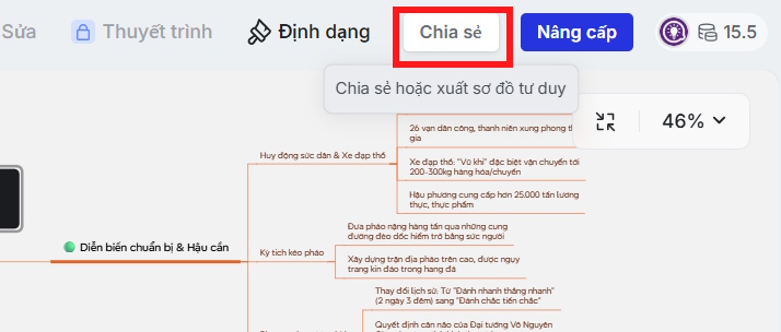 Chia sẻ sơ đồ tư duy trên Mapify