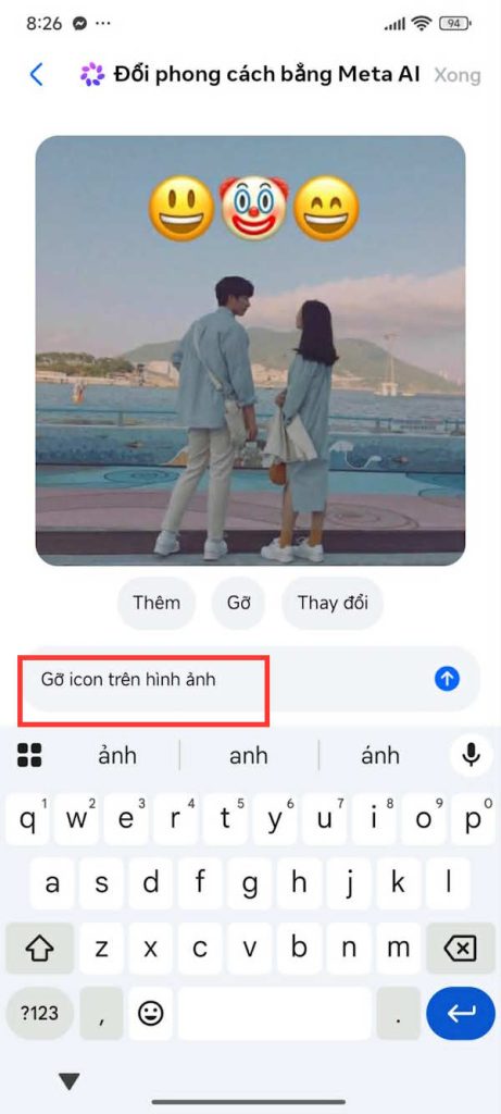Gỡ chi tiết trong ảnh bằng AI Messenger