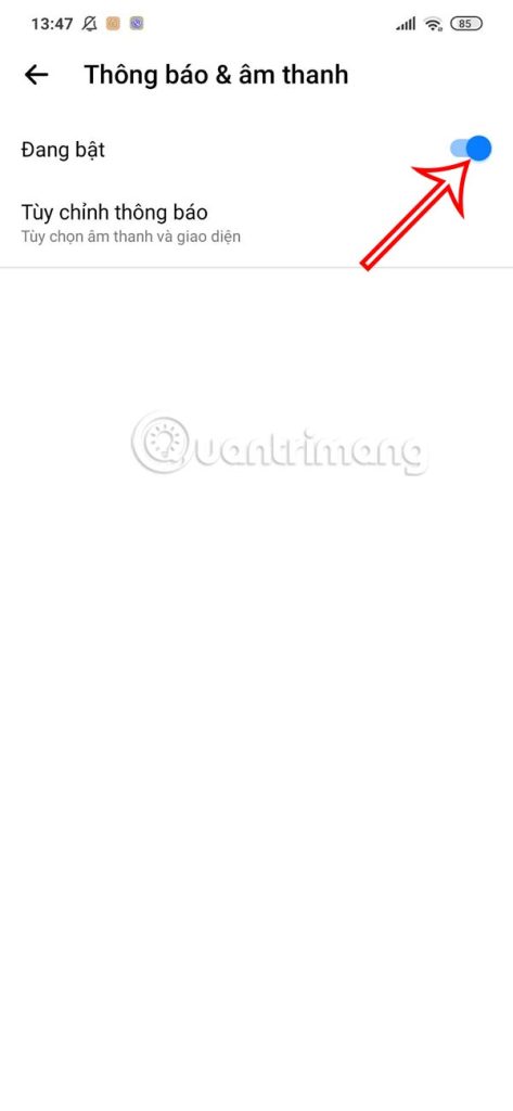 Tắt thông báo Meta AI