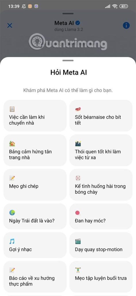 Chủ đề chatbot Meta AI