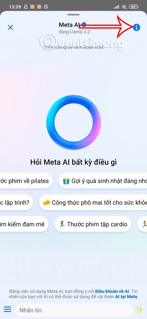 Chỉnh Meta AI