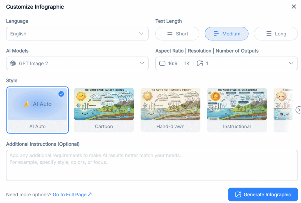 Chuyển nội dung sang infographic trên NoteGPT